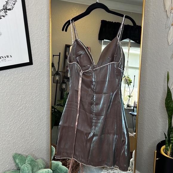Captivating Radiance: Portia and Scarlett's Iridescent Mini Dress